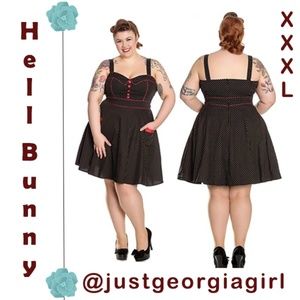 Hell Bunny Vanity Pinup Polka Dot Short Mini Dress